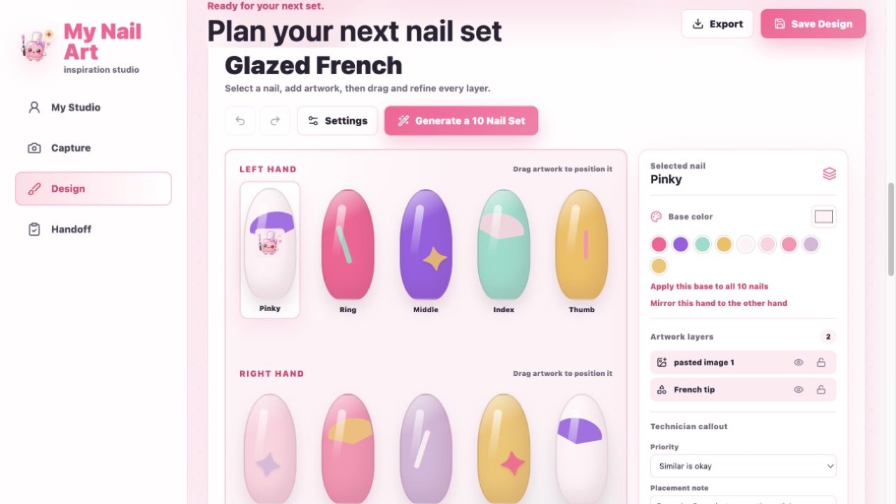 My Nail Art product interface created by Jersey Publishers