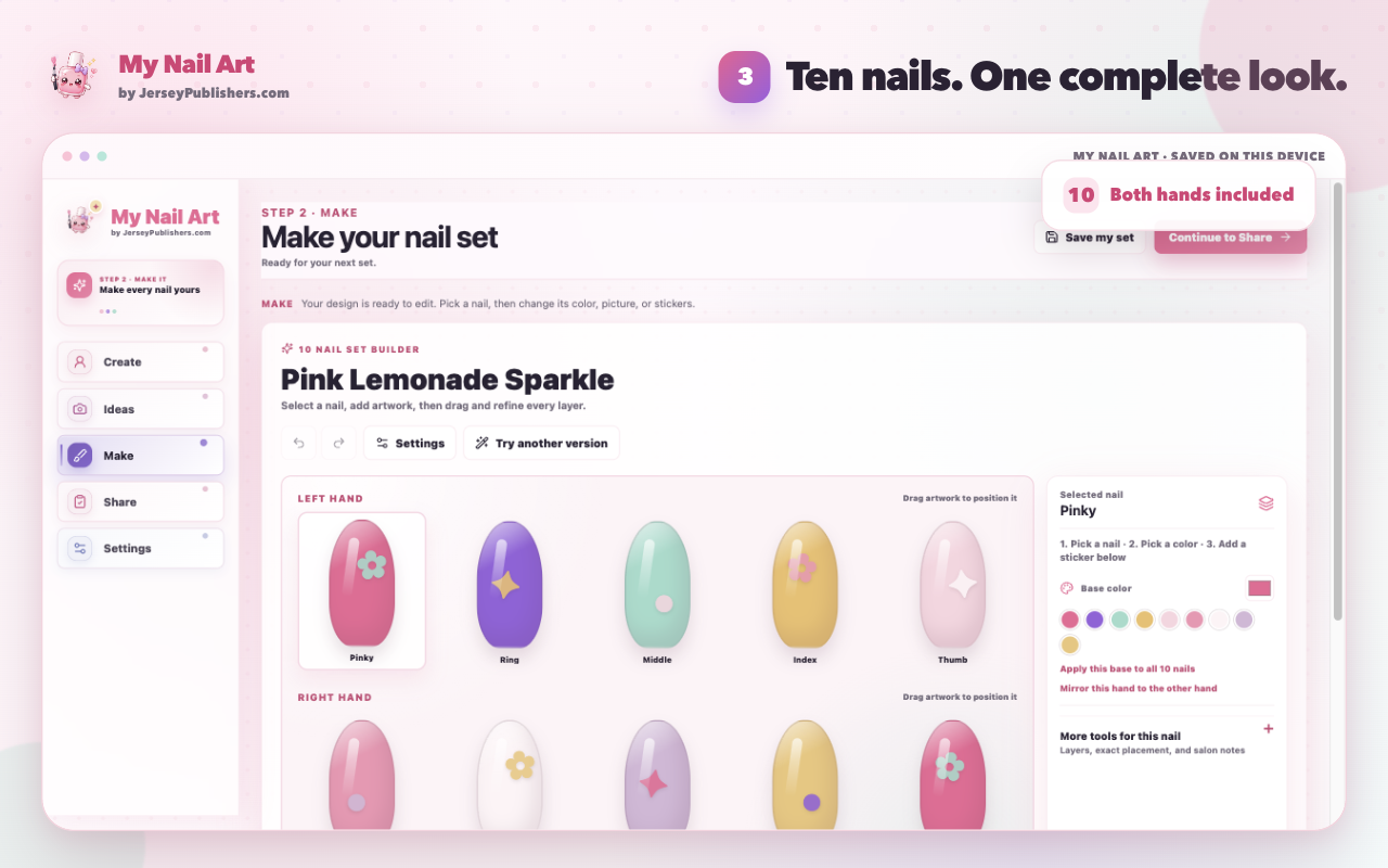 My Nail Art ten-nail builder in Chrome