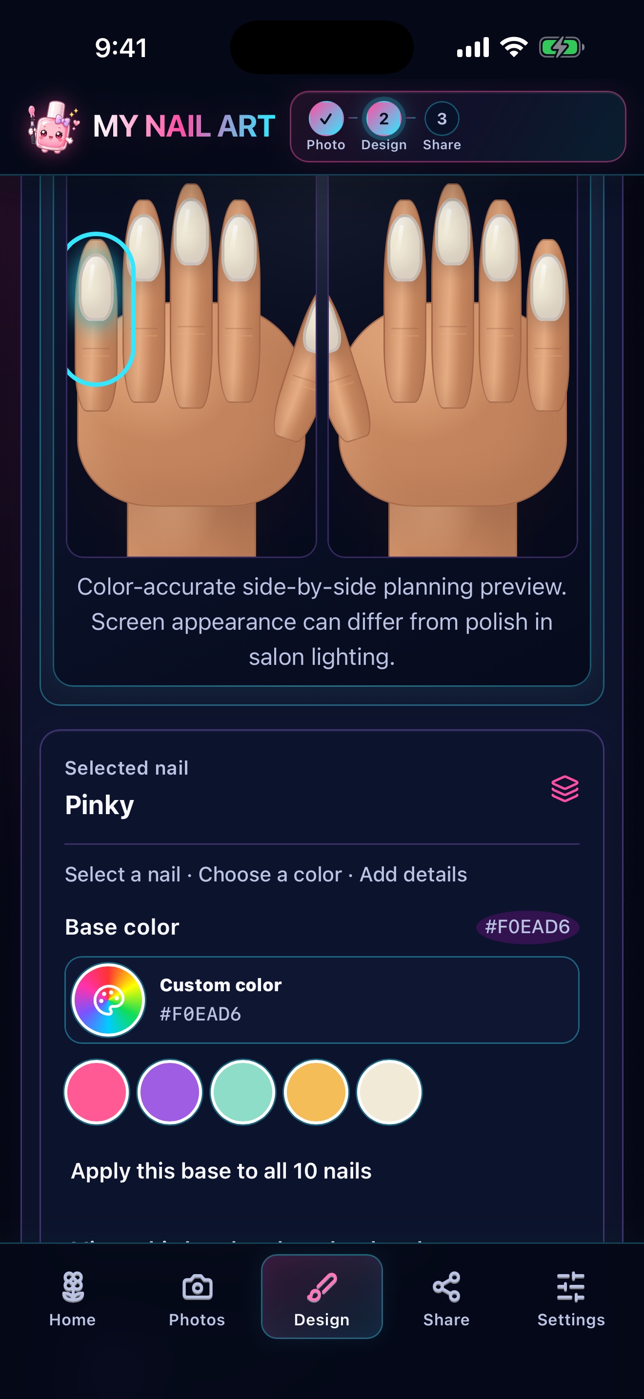 My Nail Art universal iOS release candidate on iPhone